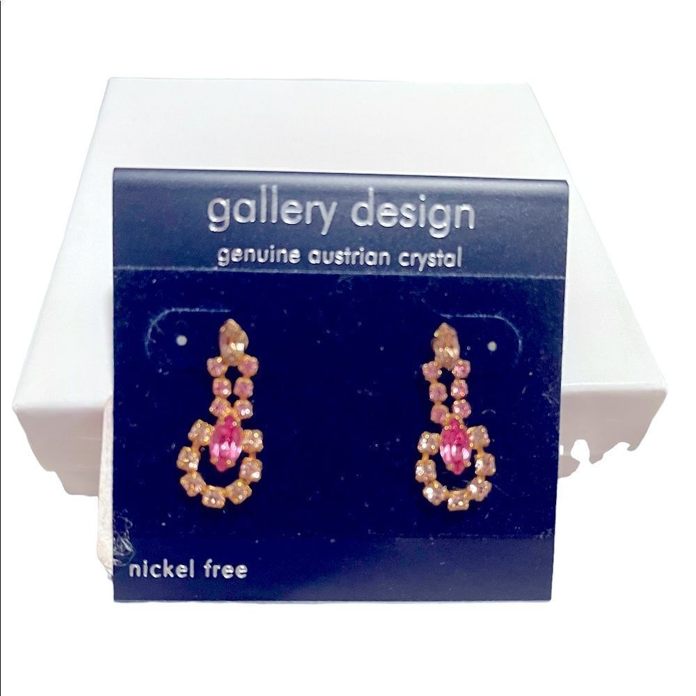 Gallery Design Genuine Austrian Crystal Nickel Free Post Back Earrings